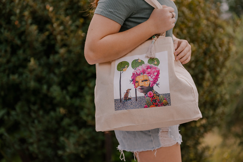 Custom Collage Art Tote Bag - Box add on